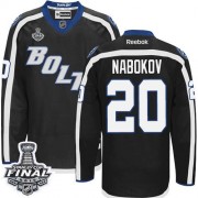 Men's Reebok Tampa Bay Lightning 20 Evgeni Nabokov Black Third 2015 Stanley Cup Jersey - Authentic