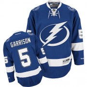 Men's Reebok Tampa Bay Lightning 5 Jason Garrison Blue Home Jersey - Authentic
