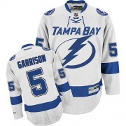 Men's Reebok Tampa Bay Lightning 5 Jason Garrison White Away Jersey - Authentic