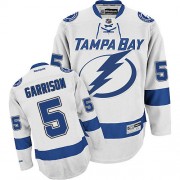 Men's Reebok Tampa Bay Lightning 5 Jason Garrison White Away Jersey - Premier