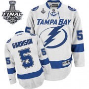 Men's Reebok Tampa Bay Lightning 5 Jason Garrison White Away 2015 Stanley Cup Jersey - Premier