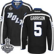 Men's Reebok Tampa Bay Lightning 5 Jason Garrison Black Third 2015 Stanley Cup Jersey - Authentic Men's Reebok Tampa Bay Lightning 5 Jason Garrison Black Third 2015 Stanley Cup Jersey - Authentic