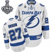 Men's Reebok Tampa Bay Lightning 27 Jonathan Drouin White Away 2015 Stanley Cup Jersey - Authentic