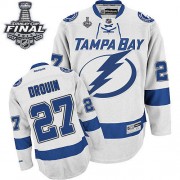 Men's Reebok Tampa Bay Lightning 27 Jonathan Drouin White Away 2015 Stanley Cup Jersey - Authentic Men's Reebok Tampa Bay Lightning 27 Jonathan Drouin White Away 2015 Stanley Cup Jersey - Authentic