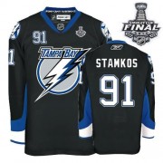 Men's Reebok Tampa Bay Lightning 91 Steven Stamkos Black 2015 Stanley Cup Jersey - Authentic