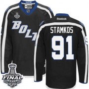 Men's Reebok Tampa Bay Lightning 91 Steven Stamkos Black Third 2015 Stanley Cup Jersey - Authentic