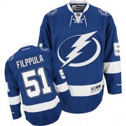 Men's Reebok Tampa Bay Lightning 51 Valtteri Filppula Blue Home Jersey - Authentic