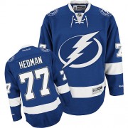 Men's Reebok Tampa Bay Lightning 77 Victor Hedman Blue Home Jersey - Authentic