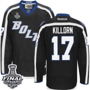 Men's Reebok Tampa Bay Lightning 17 Alex Killorn Black Third 2015 Stanley Cup Jersey - Authentic Men's Reebok Tampa Bay Lightning 17 Alex Killorn Black Third 2015 Stanley Cup Jersey - Authentic