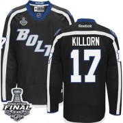 Men's Reebok Tampa Bay Lightning 17 Alex Killorn Black Third 2015 Stanley Cup Jersey - Authentic