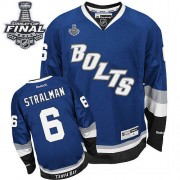 Men's Reebok Tampa Bay Lightning 6 Anton Stralman Royal Blue Third 2015 Stanley Cup Jersey - Authentic