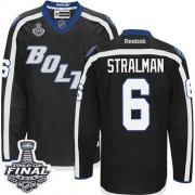 Men's Reebok Tampa Bay Lightning 6 Anton Stralman Black Third 2015 Stanley Cup Jersey - Authentic