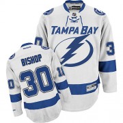 Men's Reebok Tampa Bay Lightning 30 Ben Bishop White Away Jersey - Authentic