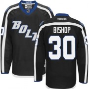 Men's Reebok Tampa Bay Lightning 30 Ben Bishop Black Third Jersey - Authentic