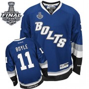 Men's Reebok Tampa Bay Lightning 11 Brian Boyle Royal Blue Third 2015 Stanley Cup Jersey - Authentic