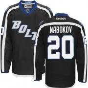 Men's Reebok Tampa Bay Lightning 20 Evgeni Nabokov Black Third Jersey - Authentic