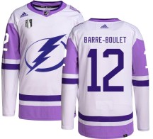 Men's Adidas Tampa Bay Lightning Alex Barre-Boulet Hockey Fights Cancer 2022 Stanley Cup Final Jersey - Authentic