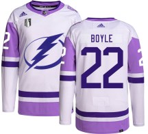 Men's Adidas Tampa Bay Lightning Dan Boyle Hockey Fights Cancer 2022 Stanley Cup Final Jersey - Authentic