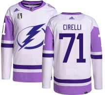 Men's Adidas Tampa Bay Lightning Anthony Cirelli Hockey Fights Cancer 2022 Stanley Cup Final Jersey - Authentic
