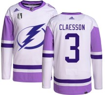 Men's Adidas Tampa Bay Lightning Fredrik Claesson Hockey Fights Cancer 2022 Stanley Cup Final Jersey - Authentic
