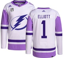 Men's Adidas Tampa Bay Lightning Brian Elliott Hockey Fights Cancer 2022 Stanley Cup Final Jersey - Authentic