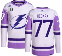 Men's Adidas Tampa Bay Lightning Victor Hedman Hockey Fights Cancer 2022 Stanley Cup Final Jersey - Authentic