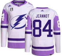 Men's Adidas Tampa Bay Lightning Tanner Jeannot Hockey Fights Cancer 2022 Stanley Cup Final Jersey - Authentic
