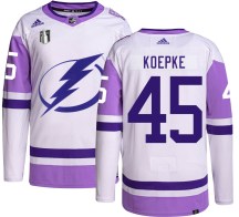 Men's Adidas Tampa Bay Lightning Cole Koepke Hockey Fights Cancer 2022 Stanley Cup Final Jersey - Authentic