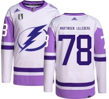 Men's Adidas Tampa Bay Lightning Emil Martinsen Lilleberg Hockey Fights Cancer 2022 Stanley Cup Final Jersey - Authentic