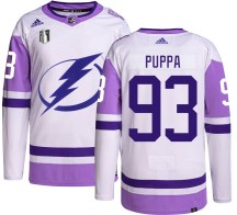 Men's Adidas Tampa Bay Lightning Daren Puppa Hockey Fights Cancer 2022 Stanley Cup Final Jersey - Authentic