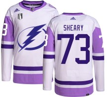 Men's Adidas Tampa Bay Lightning Conor Sheary Hockey Fights Cancer 2022 Stanley Cup Final Jersey - Authentic