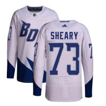 Men's Adidas Tampa Bay Lightning Conor Sheary White 2022 Stadium Series Primegreen Jersey - Authentic