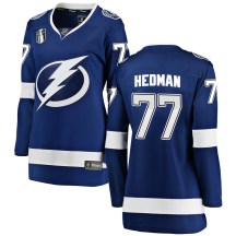 Women's Fanatics Branded Tampa Bay Lightning Victor Hedman Blue Home 2022 Stanley Cup Final Jersey - Breakaway