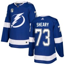 Men's Adidas Tampa Bay Lightning Conor Sheary Blue Home 2022 Stanley Cup Final Jersey - Authentic