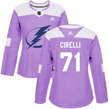 Women's Adidas Tampa Bay Lightning Anthony Cirelli Purple Fights Cancer Practice Jersey - Authentic Women's Adidas Tampa Bay Lightning Anthony Cirelli Purple Fights Cancer Practice Jersey - Authentic