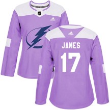 Women's Adidas Tampa Bay Lightning Dominic James Purple Fights Cancer Practice Jersey - Authentic Women's Adidas Tampa Bay Lightning Dominic James Purple Fights Cancer Practice Jersey - Authentic