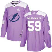 Men's Adidas Tampa Bay Lightning Alex Barre-Boulet Purple Fights Cancer Practice Jersey - Authentic
