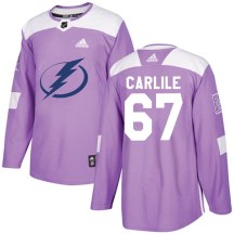 Men's Adidas Tampa Bay Lightning Declan Carlile Purple Fights Cancer Practice Jersey - Authentic