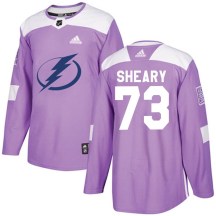 Men's Adidas Tampa Bay Lightning Conor Sheary Purple Fights Cancer Practice Jersey - Authentic
