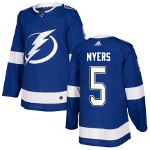 Men's Adidas Tampa Bay Lightning Philippe Myers Blue Home Jersey - Authentic