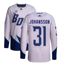 Men's Adidas Tampa Bay Lightning Jonas Johansson White 2022 Stadium Series Primegreen 2022 Stanley Cup Final Jersey - Authentic