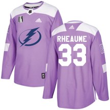 Men's Adidas Tampa Bay Lightning Manon Rheaume Purple Fights Cancer Practice 2022 Stanley Cup Final Jersey - Authentic