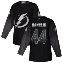 Men's Adidas Tampa Bay Lightning Roman Hamrlik Black Alternate Jersey - Authentic