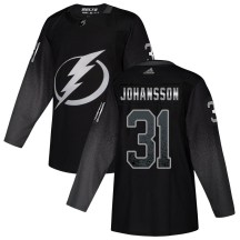 Men's Adidas Tampa Bay Lightning Jonas Johansson Black Alternate Jersey - Authentic