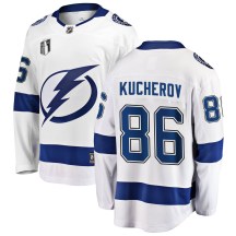 Men's Fanatics Branded Tampa Bay Lightning Nikita Kucherov White Away 2022 Stanley Cup Final Jersey - Breakaway