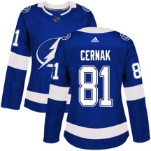 Women's Adidas Tampa Bay Lightning Erik Cernak Blue Home Jersey - Authentic Women's Adidas Tampa Bay Lightning Erik Cernak Blue Home Jersey - Authentic