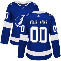 Women's Adidas Tampa Bay Lightning Custom Blue Custom Home Jersey - Authentic Women's Adidas Tampa Bay Lightning Custom Blue Custom Home Jersey - Authentic