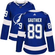 Women's Adidas Tampa Bay Lightning Ethan Gauthier Blue Home Jersey - Authentic Women's Adidas Tampa Bay Lightning Ethan Gauthier Blue Home Jersey - Authentic