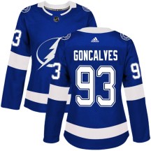 Women's Adidas Tampa Bay Lightning Gage Goncalves Blue Home Jersey - Authentic Women's Adidas Tampa Bay Lightning Gage Goncalves Blue Home Jersey - Authentic