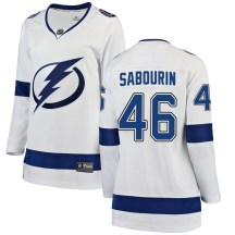 Women's Fanatics Branded Tampa Bay Lightning Scott Sabourin White Away Jersey - Breakaway Women's Fanatics Branded Tampa Bay Lightning Scott Sabourin White Away Jersey - Breakaway